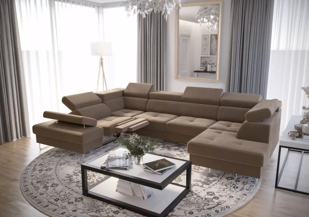 Dīvāns Galaxy Max 2 Relax standard · Brūns · 215 × 350 × 74 cm