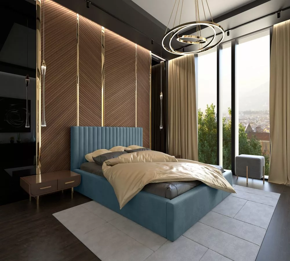 Gulta Vegas 01 Monolith Standard ar stelāžu Guļamvietas platums: 180 cm, Guļamvietas garums: 200 cm, stelāžas tips: koka