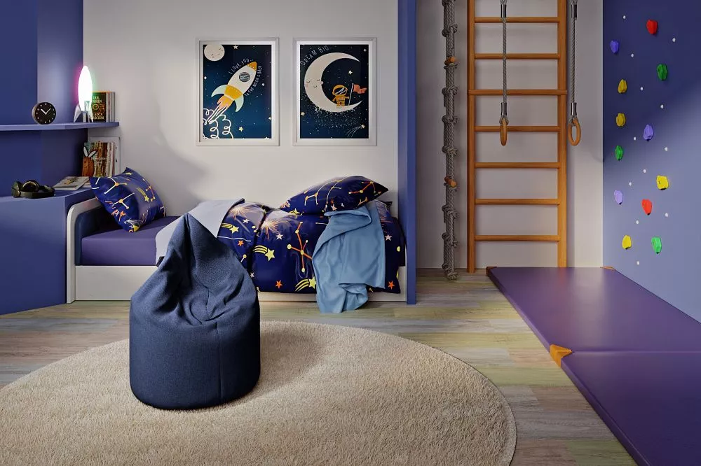 Pufs Robo Standard Auduma numurs: Poco 40, · Tumši zils · 90 × 70 × 70 cm