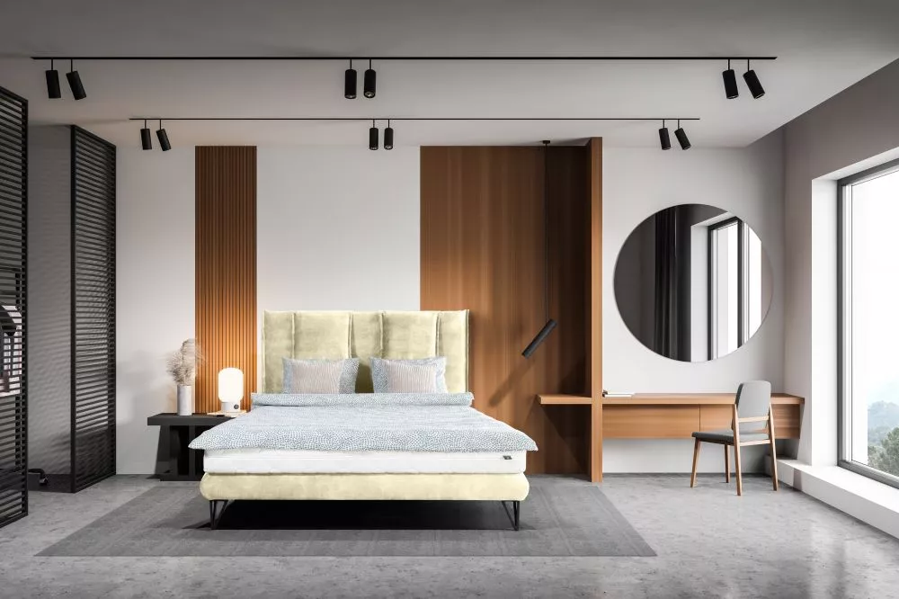 Gulta Ibiza Monolith Standard Guļamvietas platums: 160 cm, Guļamvietas garums: 200 cm, · Gaišais krēms · 190 × 210 × 110