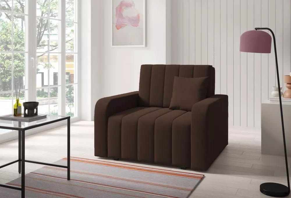 Mīksts krēsls Marko 1 standard Sēdvietas dziļums: 60 cm, · Brūns · 105 × 97 × 85 cm