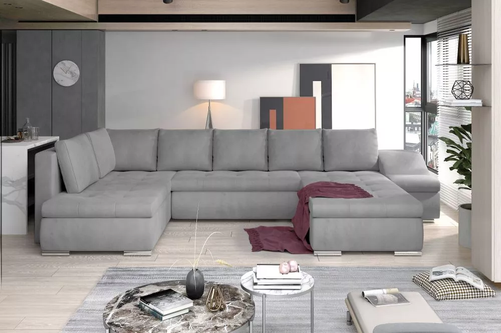Dīvāns Giovanni Lux standard · Gaiši pelēks · 200 × 340 × 88 cm