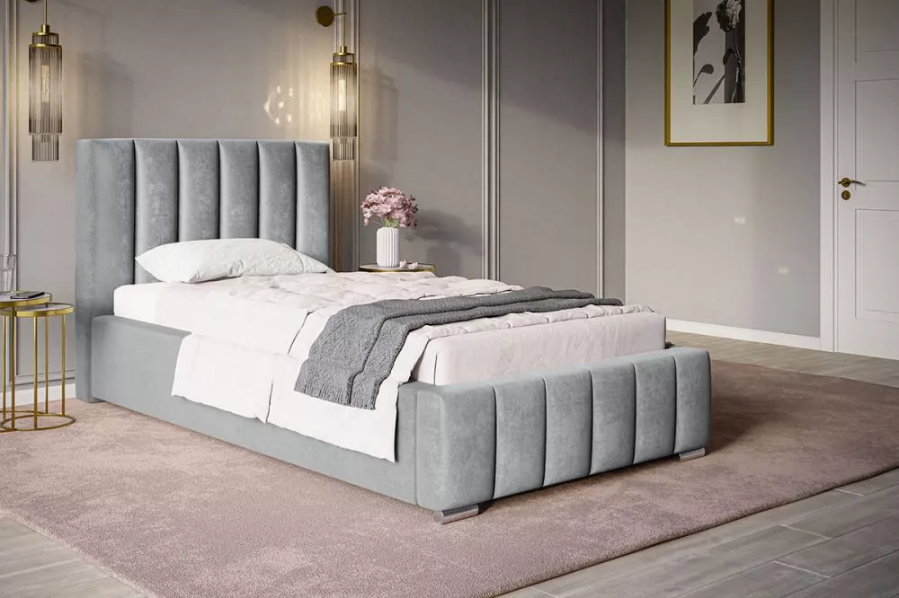 Gulta Bed 1 standard ar stelāžu Guļamvietas platums: 90 cm, Guļamvietas garums: 200 cm, stelāžas tips: koka, · Pelēks · 