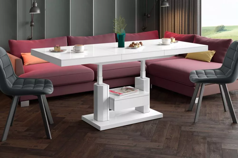Žurnālgalds Quadro Max Gloss Korpusa krāsa: balts, · 120 × 75 × 56 cm