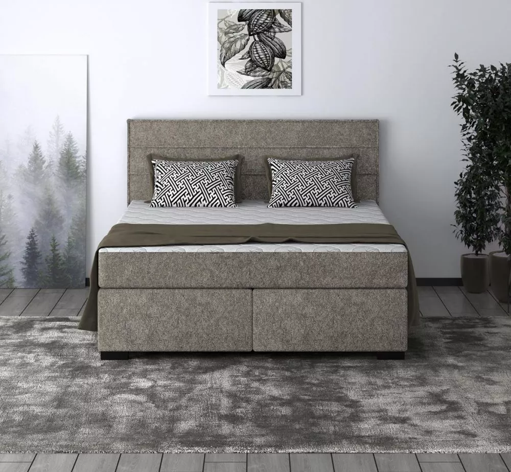 Gulta Mauro Standard ar stelāžu Guļamvietas platums: 140 cm, Guļamvietas garums: 200 cm, stelāžas tips: koka, · Bēšs · 1