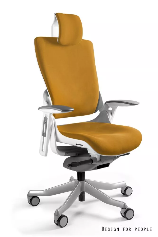 Datorkrēsls Wau 2 White T Sēdvietas platums: 47 cm, · Dzeltens · 69 × 52 × 117 cm