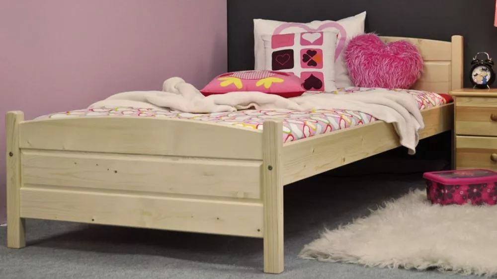 Bērnu gulta Paula ar stelāžu Guļamvietas platums: 90 cm, Guļamvietas garums: 200 cm, · Priede · 98 × 207 × 68 cm