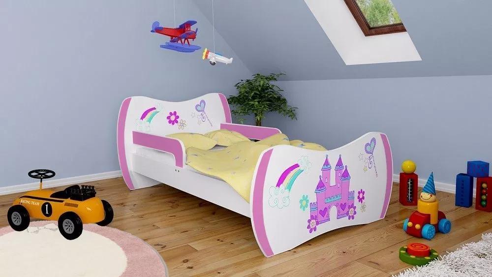 Bērnu gulta Dream L05 180x90 DM36 ar stelāžu Guļamvietas platums: 90 cm, Guļamvietas garums: 180 cm, · 114 × 184 × 71 cm