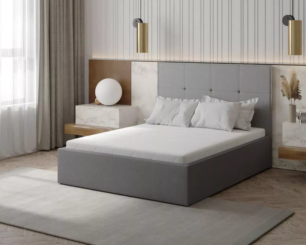 Gulta Nina standard ar stelāžu Guļamvietas platums: 160 cm, Guļamvietas garums: 200 cm, stelāžas tips: koka, · Pelēks · 