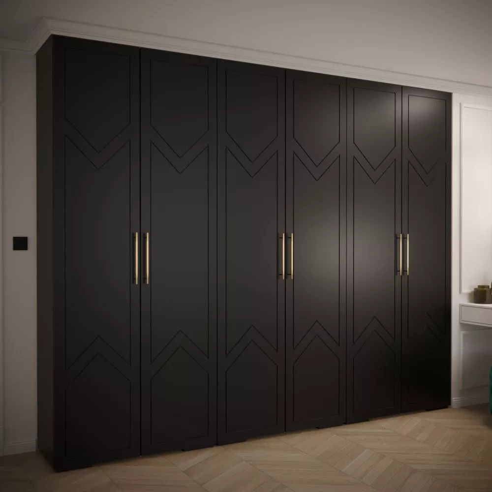 Skapis Manhattan Ryfel 8 · Melna · 300 × 47 × 236.7 cm