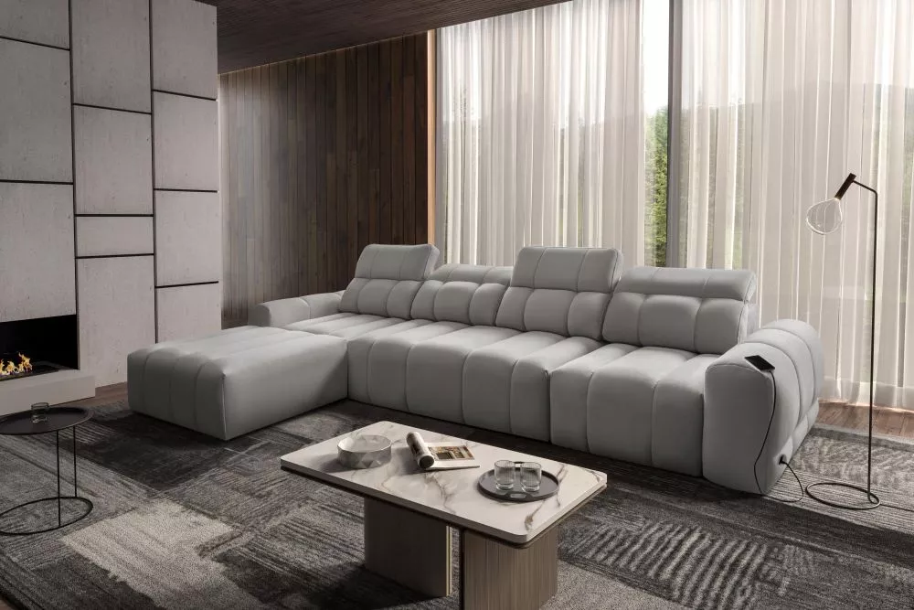 Dīvāns Avelio 12 Standard · Gaiši pelēks · 110 × 339 × 78 cm