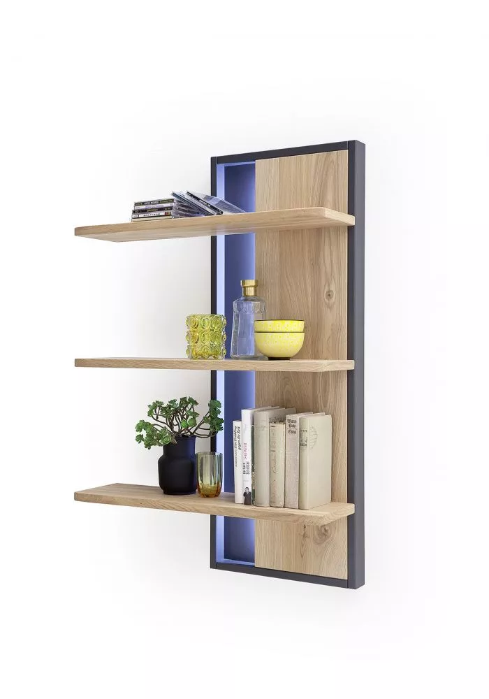 Plaukts Portland 53 ar LED · Ozols · 70 × 105 × 24 cm