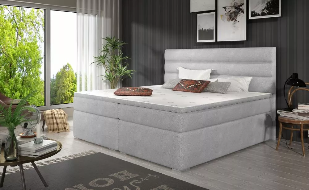 Gulta Softy Standard Guļamvietas platums: 180 cm, Guļamvietas garums: 200 cm, · Gaiši pelēks · 182 × 207 × 122 cm