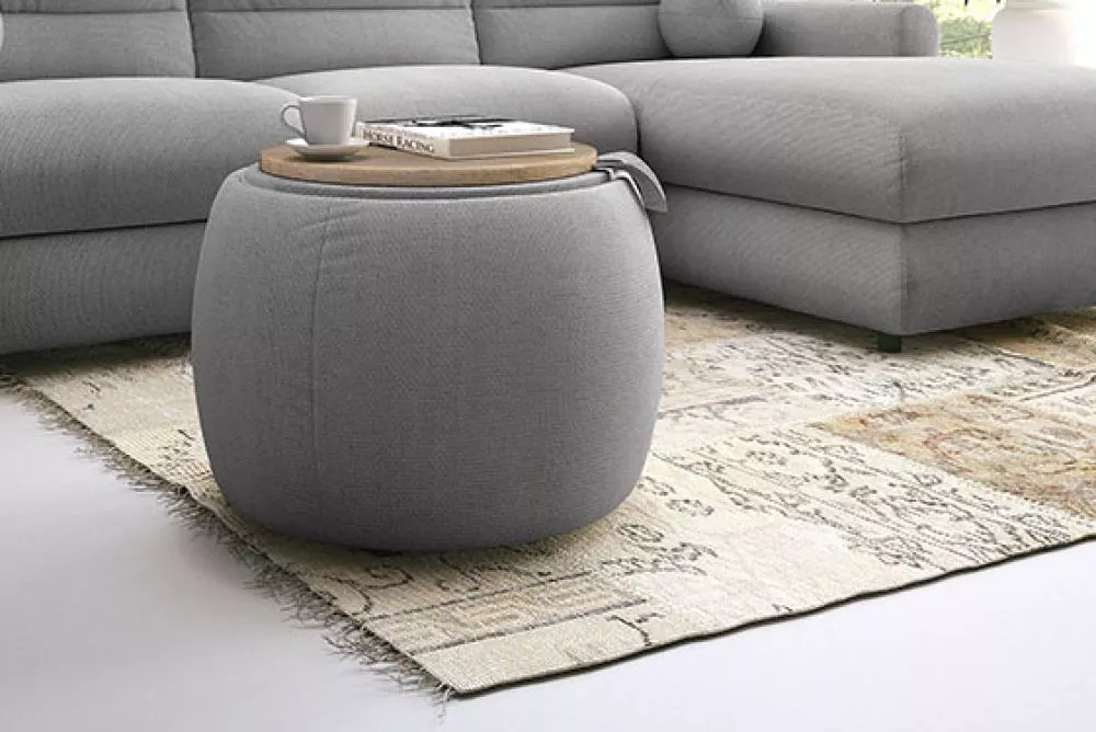 Pufs Fiord Pouf standard Auduma numurs: Flow 17, · Grafīts · 56 × 39 × 56 cm