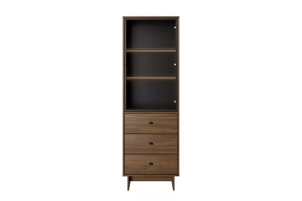 Sekcija Yori Villa 80-60 ar LED · Rieksts · 60 × 40 × 185 cm