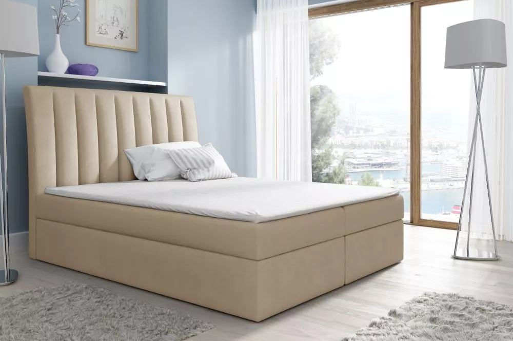 Gulta Nero Boxspring Premium Standard Guļamvietas platums: 200 cm, Guļamvietas garums: 200 cm, · Gaišais krēms · 200 × 2