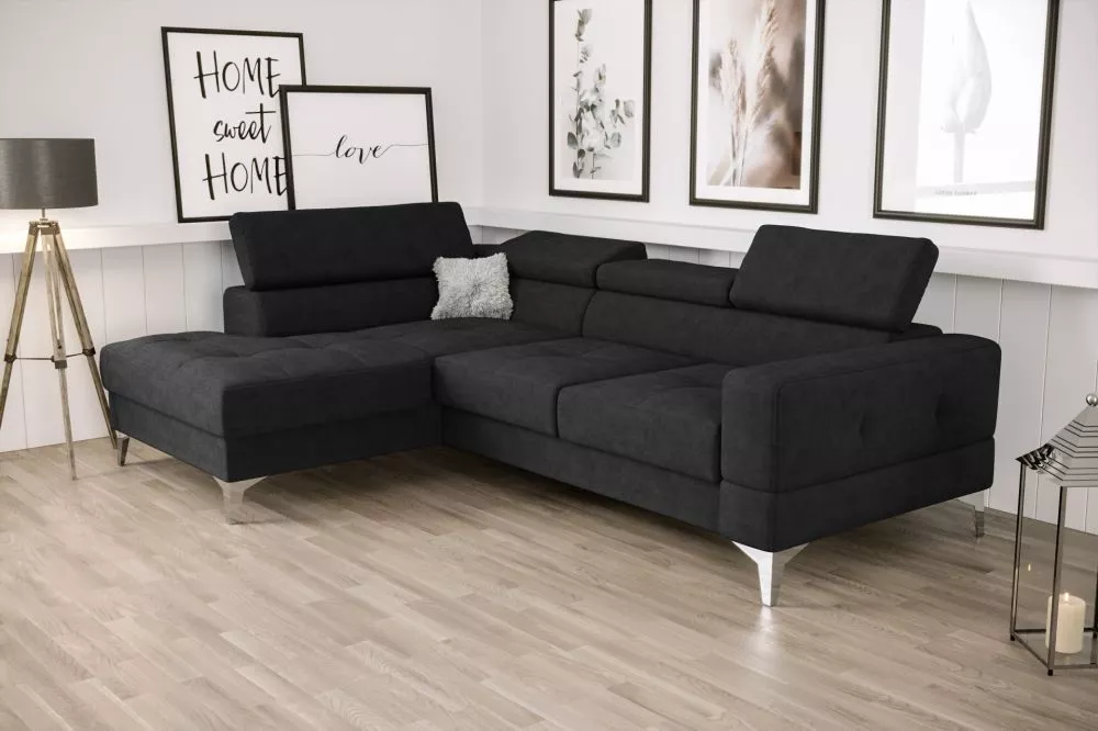 Dīvāns Toscania Mini standard · Melns · 170 × 250 × 78 cm