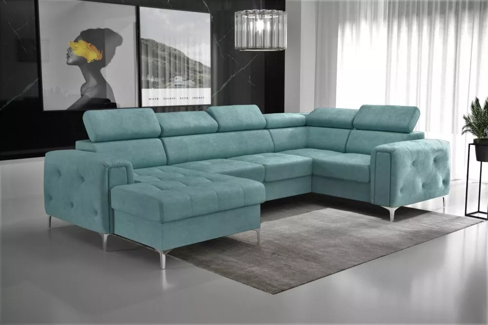 Dīvāns Orion Max 3 standard · Gaiši zils · 183 × 320 × 78 cm