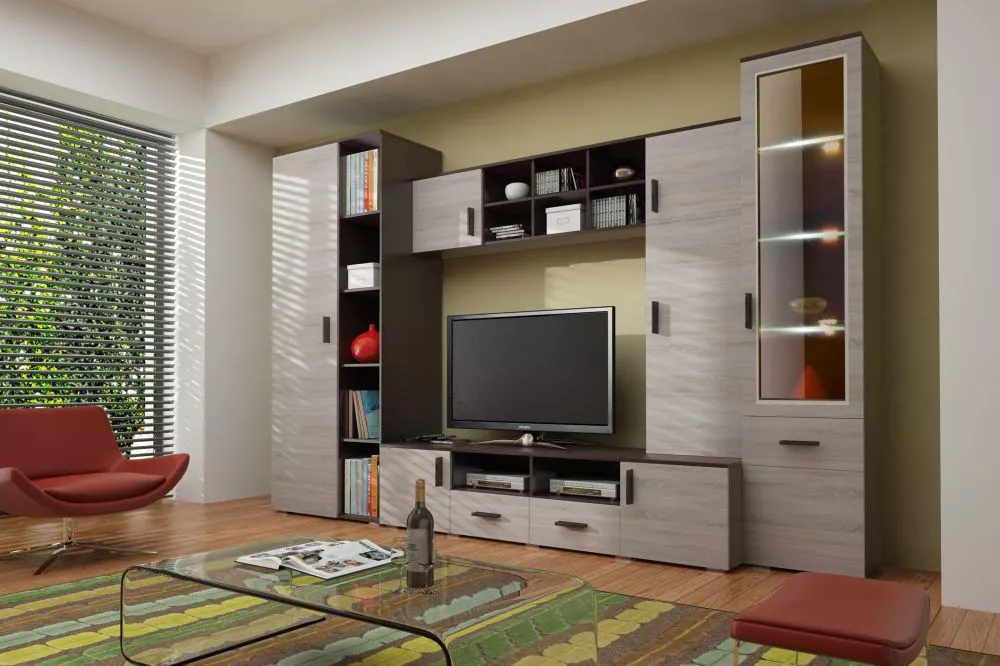 Sekcija Larisa ar LED Korpusa krāsa: venge, · 305 × 52 × 202 cm