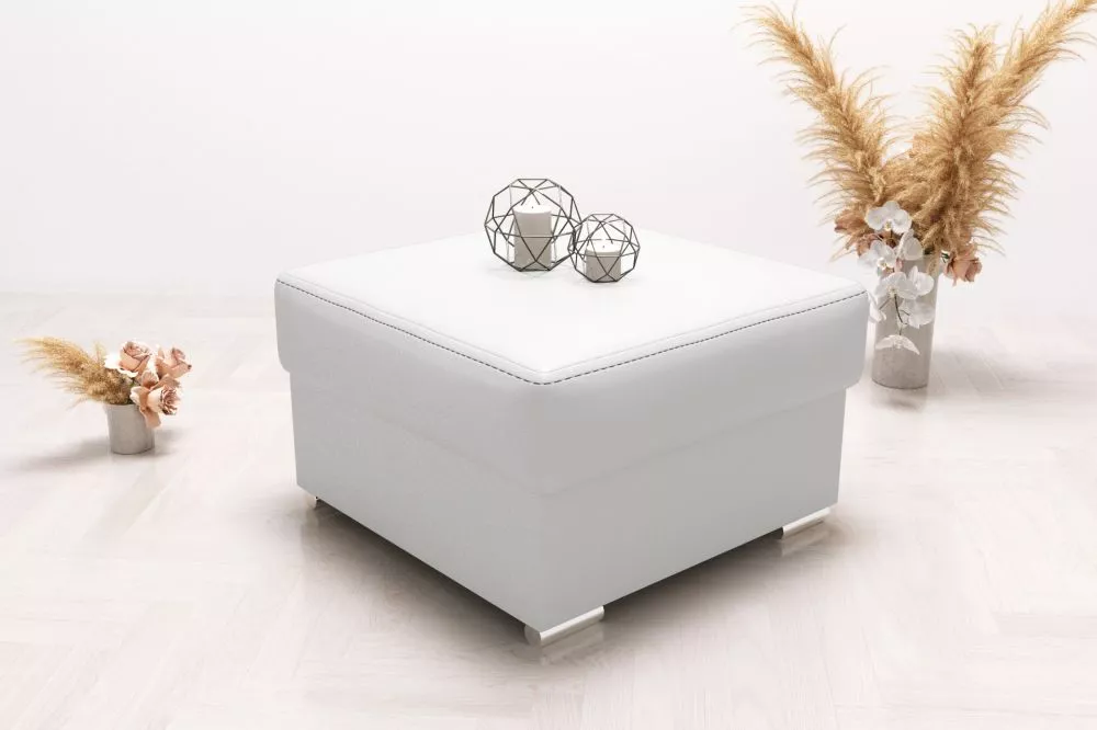 Pufs P Square Classic standard Auduma numurs: Madryt 920, · Balts · 70 × 42 × 70 cm