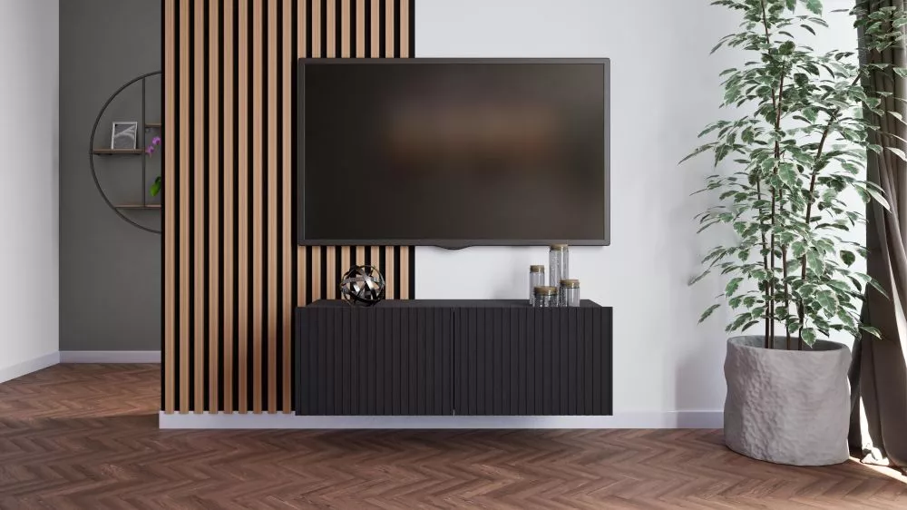TV tumba Kolder RTV · Melns · 100 × 42.6 × 37.5 cm