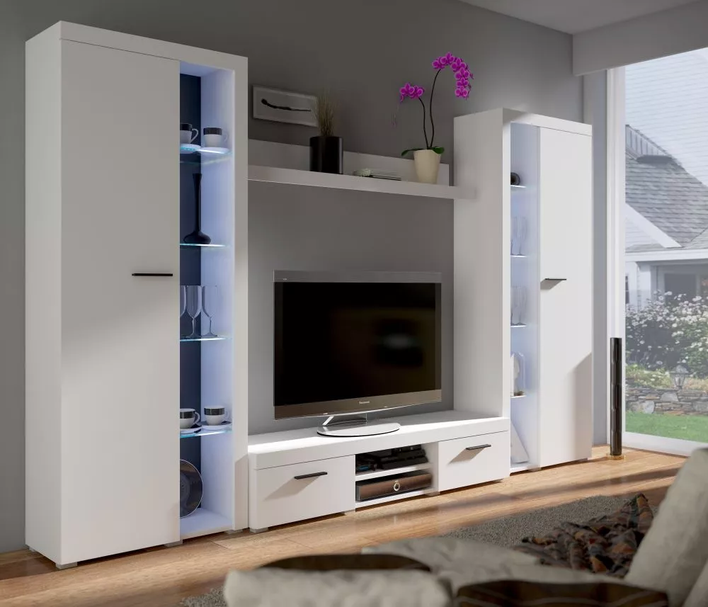 Sekcija Rumba XL ar LED Korpusa krāsa: balts, · 300 × 40.3 × 190 cm