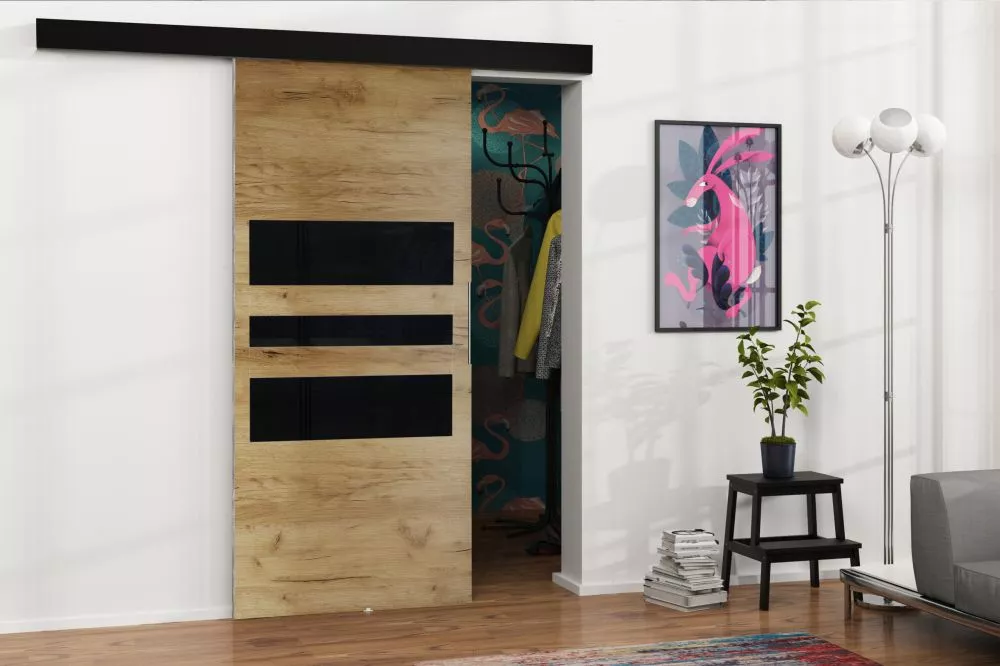 Bīdāmās durvis Malibu M-1 · Ozols craft zelts · 86 × 205 cm