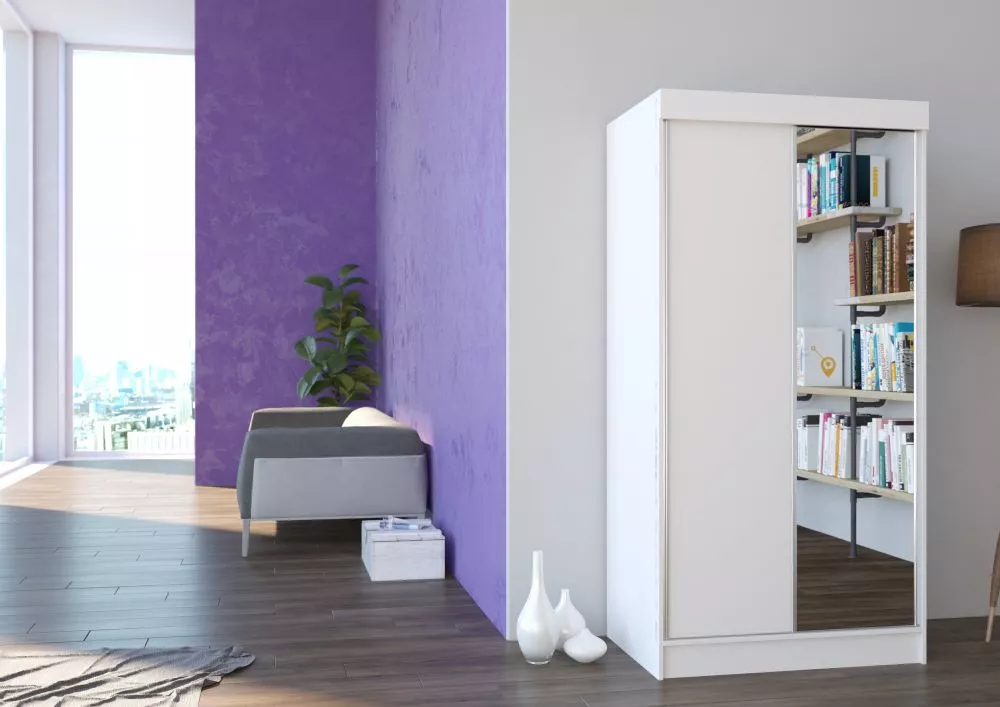 Skapis Oslo 100 · Balts · 100 × 62 × 200 cm