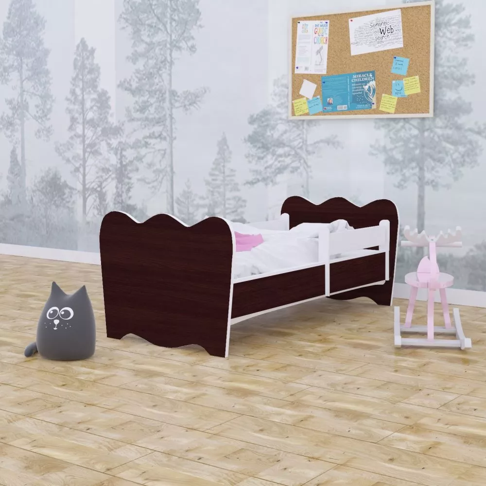 Bērnu gulta Classic L01 140x70 ar stelāžu Guļamvietas platums: 70 cm, Guļamvietas garums: 140 cm, · Kastanis venge · 82 