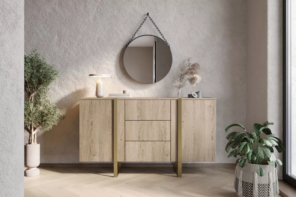 Kumode Verica K150 2D3SZ Gold · Ozols · 150 × 45 × 87 cm