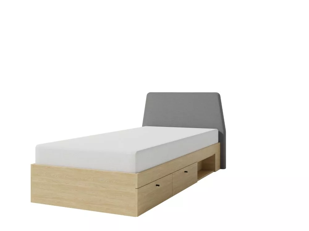 Gulta Luca LC13/14 ar stelāžu Guļamvietas platums: 90 cm, Korpusa krāsa: gaišais ozols, Guļamvietas garums: 200 cm, stel