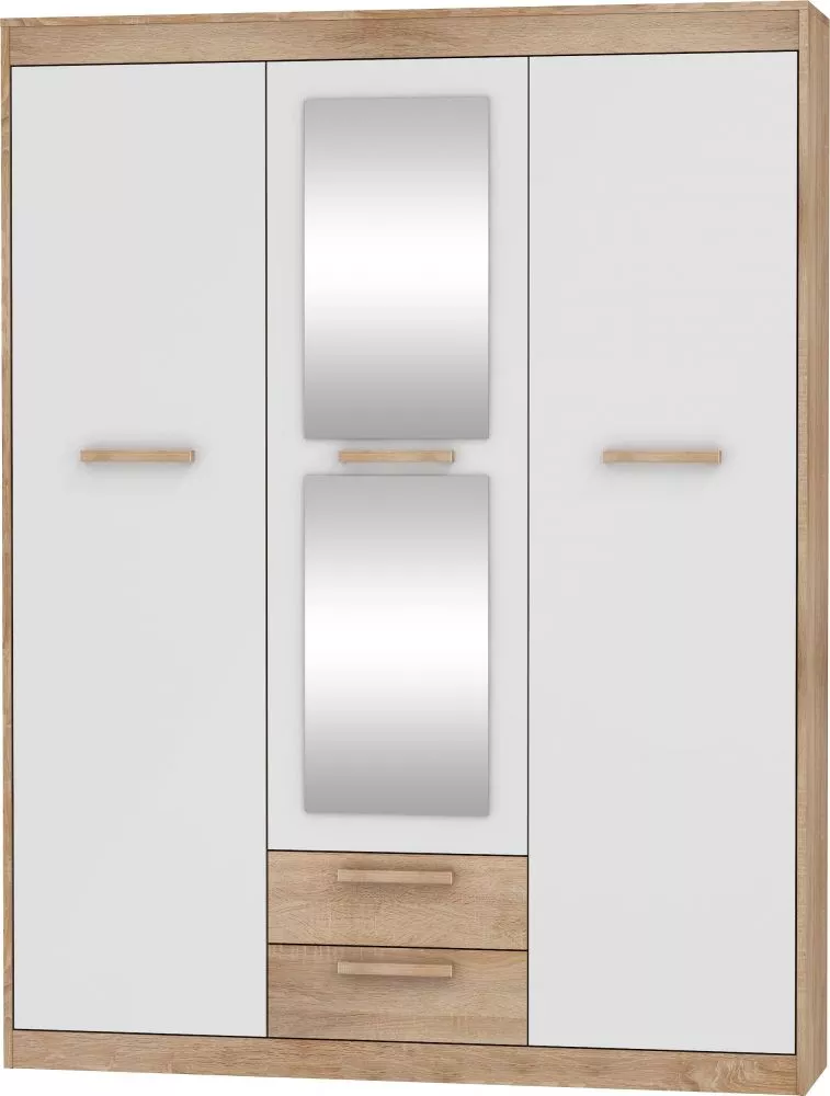 Skapis Maximus MXS 05 · Sonoma + balts spīdums · 148 × 57 × 210 cm