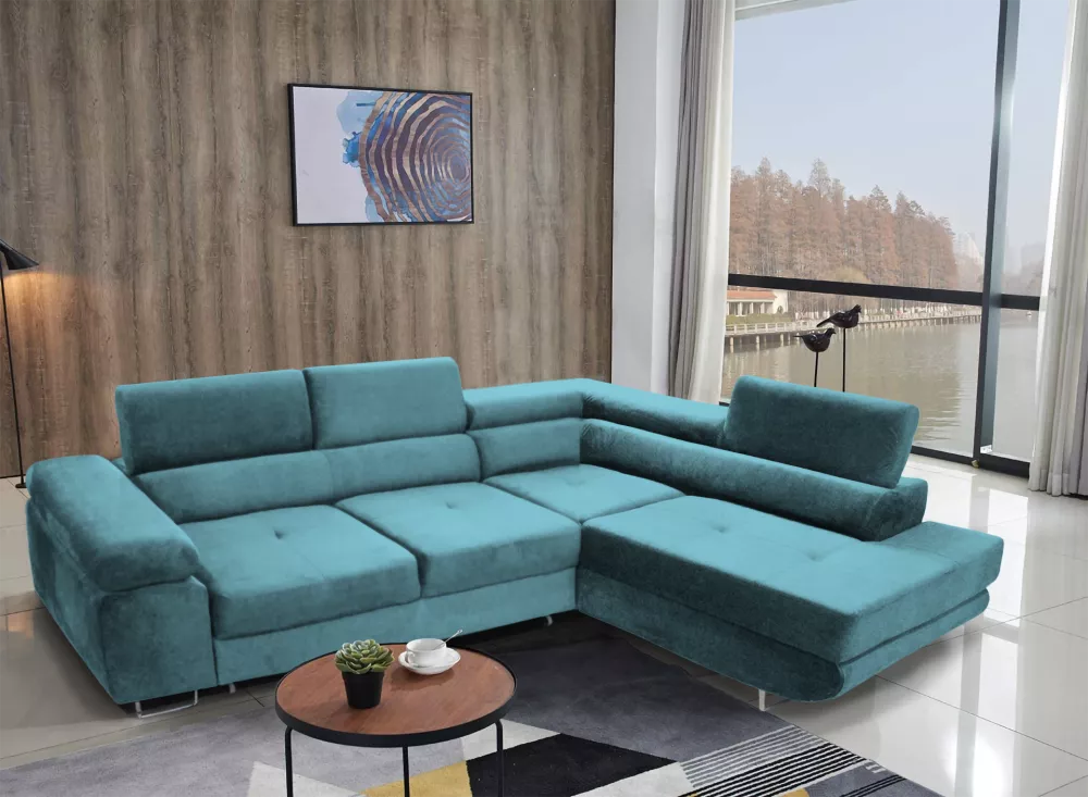 Dīvāns Anton L Premium Standard · Gaiši zils · 200 × 273 × 73 cm