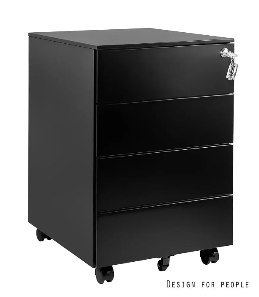 Kumode Kontener XD-040-4 · Melns · 50 × 39 × 63 cm