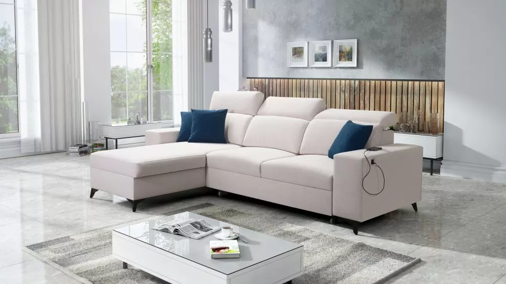 Dīvāns Bartone 1 Mix Standard · Gaišais krēms · 182 × 286 × 83 cm