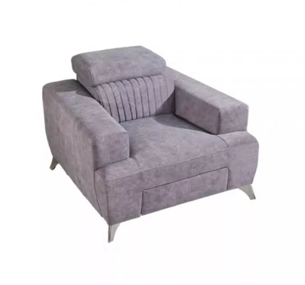 Mīksts krēsls Primo 1S Relax standard Sēdvietas dziļums: 55 cm, · Pelēks · 103 × 103 × 81 cm