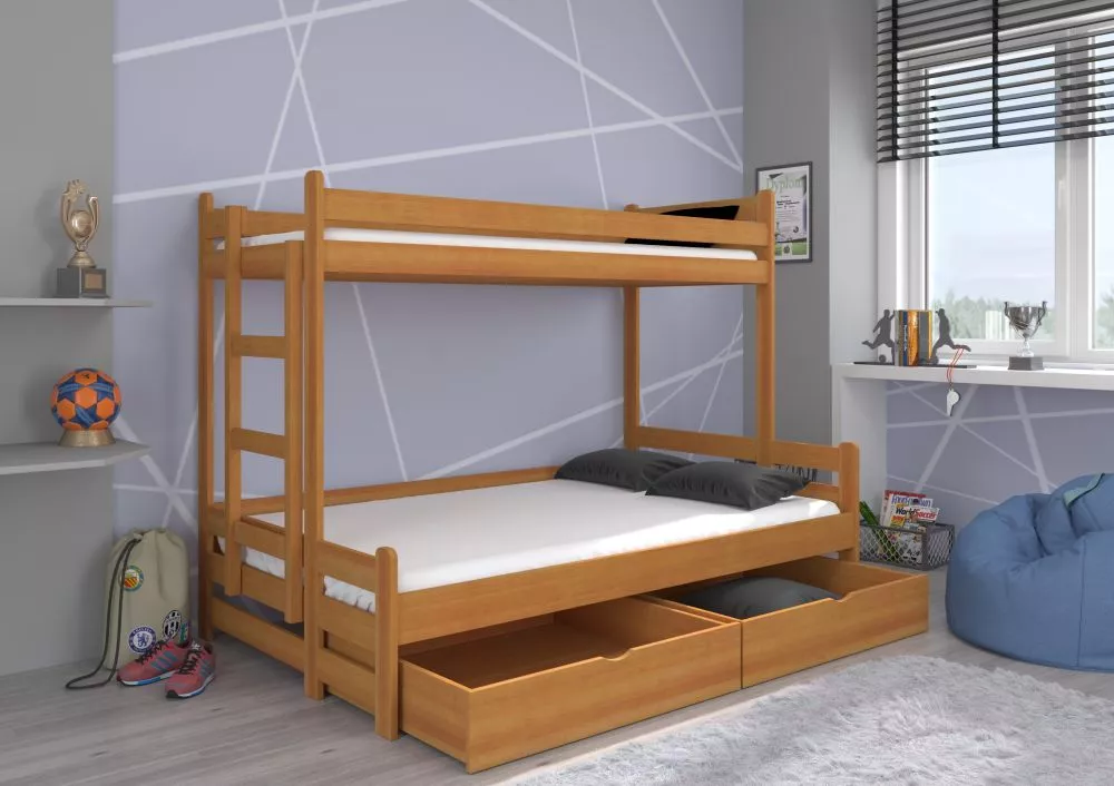 Bērnu gulta Beniamin Basic ar stelāžām Kāpņu puse: Pa kreisi, Guļamvietas platums: 120 cm, Guļamvietas garums: 200 cm, ·
