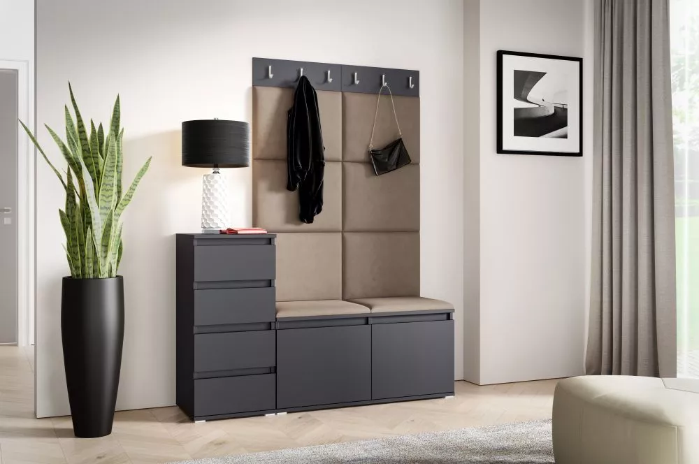 Apavu plaukts Emi 34 Trinity Korpusa krāsa: grafīts, · 130 × 184.5 × 40 cm