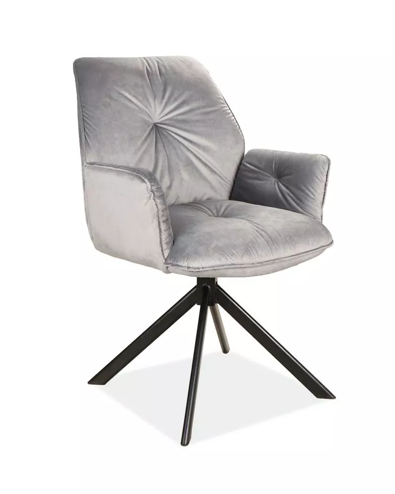 Krēsls Boogie 2 Velvet · Pelēks · 89 × 60 × 45 cm