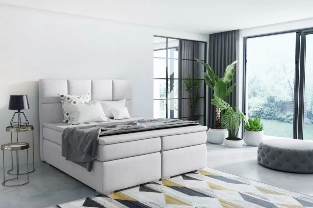 Gulta Inez Comfort Standard Guļamvietas platums: 160 cm, Guļamvietas garums: 200 cm, · Sudrabs · 170 × 206 × 120 cm