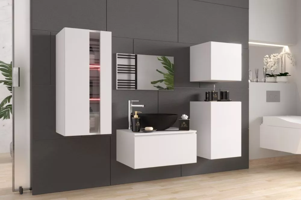 Vannas istabas komplekts Alius 35 ar LED · Balts · 123 × 174 × 42 cm