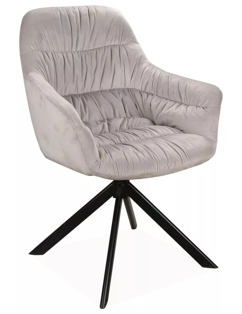 Krēsls Astoria 2 Velvet · Gaiši pelēks · 85 × 60 × 60 cm