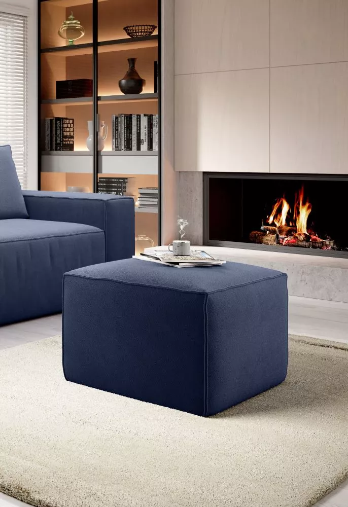 Pufs Silla P Premium Standard Auduma numurs: Savoi 40, · Zils · 88 × 45 × 68 cm