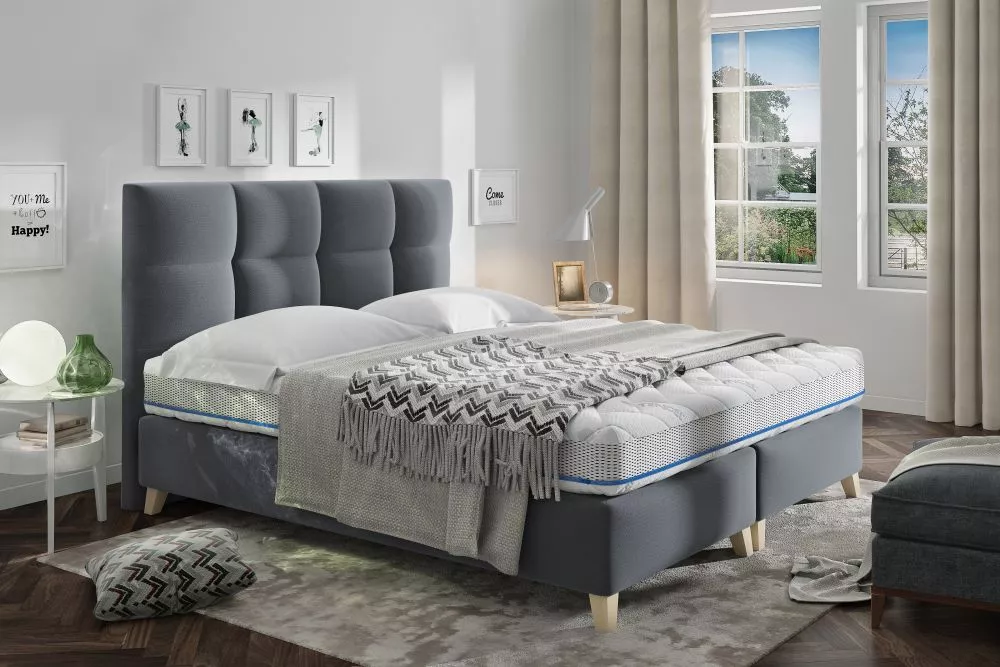 Gulta Mona Standard ar stelāžu Guļamvietas platums: 180 cm, Guļamvietas garums: 200 cm, stelāžas tips: metāla, · Tumši p