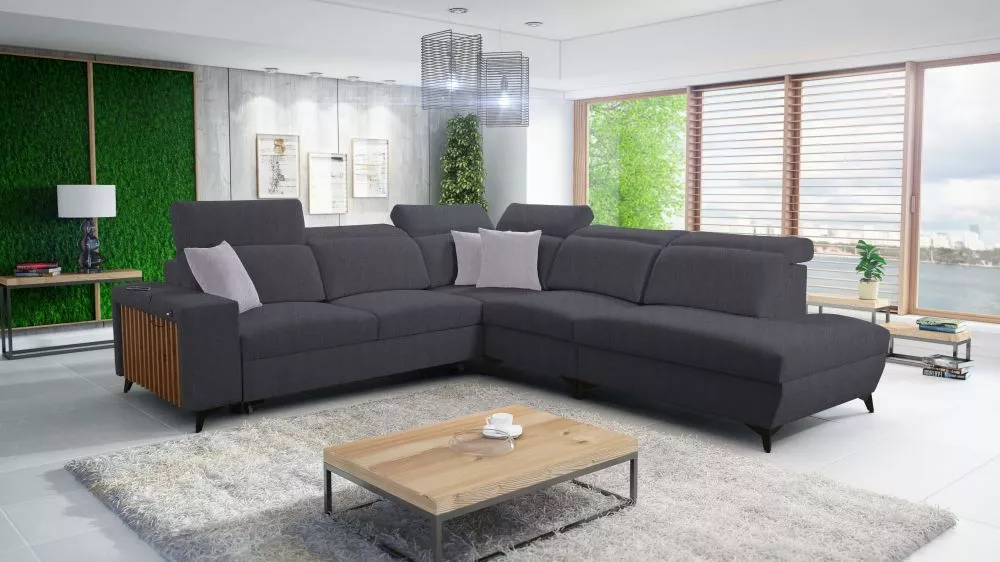 Dīvāns Bartone 9 Standard · Tumši pelēks · 300 × 283 × 83 cm