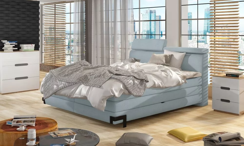 Gulta Kano Boxspring Guļamvietas platums: 180 cm, Guļamvietas garums: 200 cm, · 183 × 229 × 119 cm
