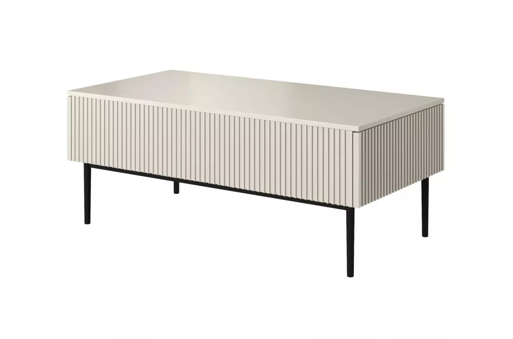 Žurnālgalds Nicole L120 2SZ Black · Gaiši bēšs · 120 × 60 × 48 cm