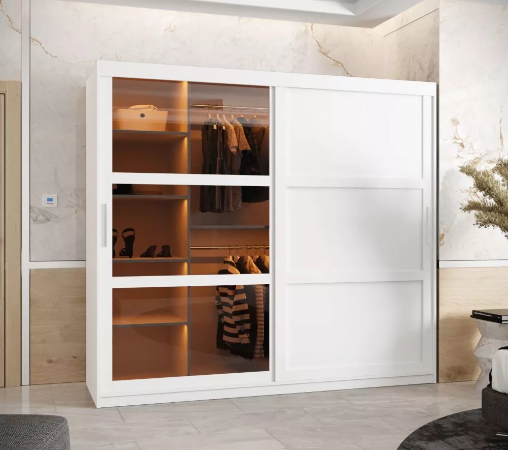 Skapis Dome 3 ar LED · Balts · 200 × 62 × 200 cm