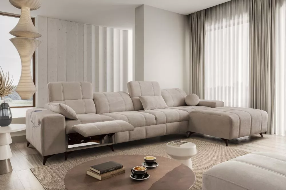Dīvāns Dafne 12 Mix Standard · Kapučino · 184 × 336 × 77 cm