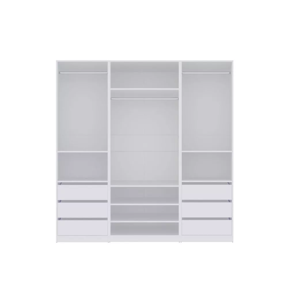 Skapis Tres Set 20 · Balts · 200 × 51 × 206 cm